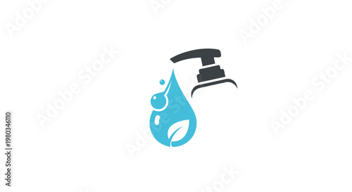 Eco friendly hand sanitizer bottle icon.