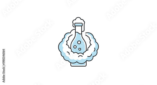 Icon of a chemical flask with smoke.