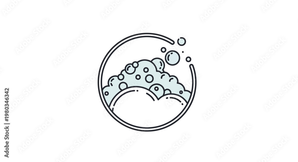 Obraz premium A minimalist line drawing of soap bubbles.