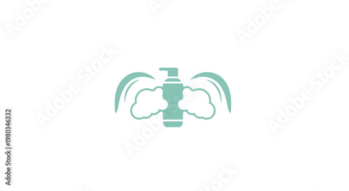 Teal colored illustration of a tap with water.