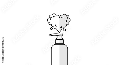 Hand sanitizer with heart shaped foam.