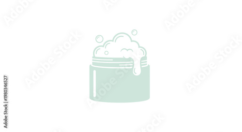 A jar of foamy cream or soap.