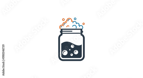 Fermentation process in a jar.