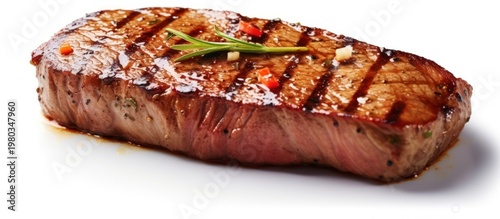 Savor the perfection of a masterfully grilled steak seasoned to gourmet standards.