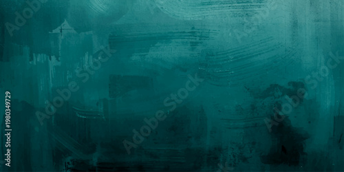 A textured artwork in tones of teal creates a subtle sense of depth, with a dynamic interplay of light and shadow, and abstract form.