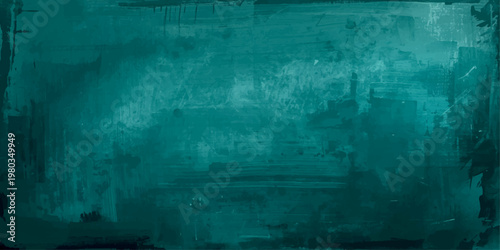 Photos Teal abstract texture background with expressive brushstrokes and subtle grunge effect, evoking a sense of depth and mystery