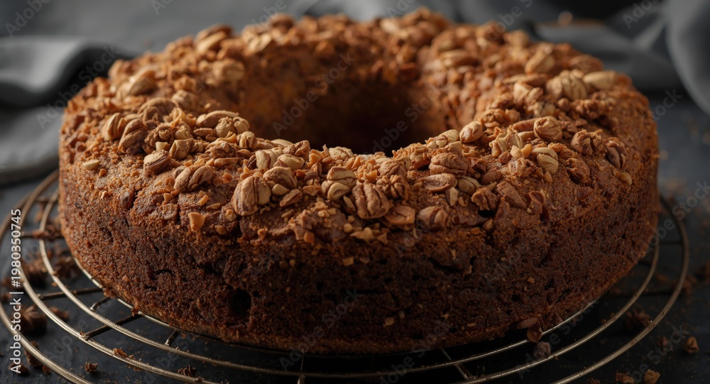 Fototapeta premium Traditional cinnamon coffee cake with a spiced streusel topping