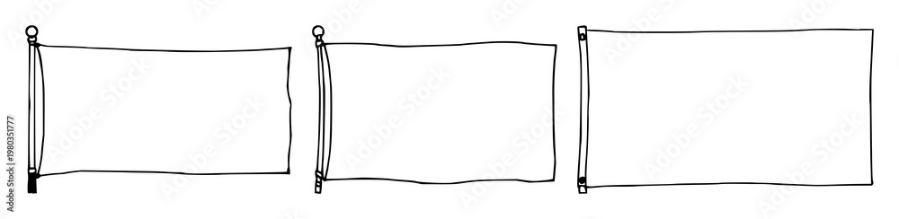 Obraz premium Flag set with rectangle icon backdrop and clean line art featuring flag, illustration, vector design with minimalism and mono color