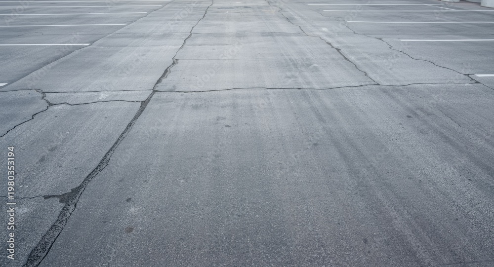 Fototapeta premium textured concrete parking lot floor with ample empty copy space