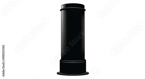 black flashlight isolated on white background