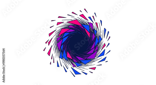 Abstract colorful swirling vortex graphic design element