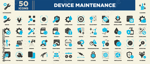 Device Maintenance Icon Sheet Glyph Color