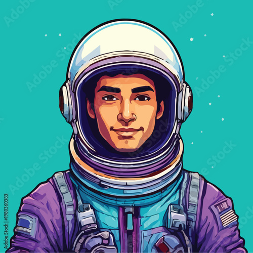Astronaut in Space Suit Portrait.