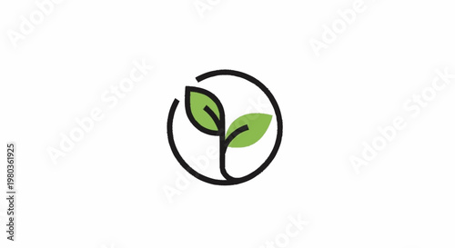 Simple green sprout inside a circle icon.