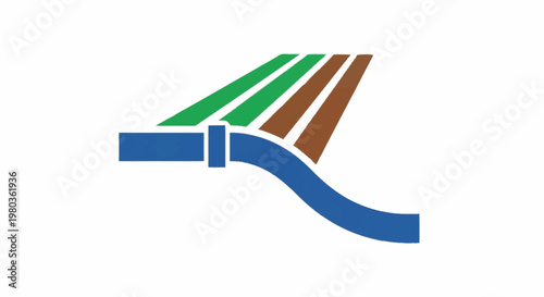 Abstract representation of agricultural irrigation system.