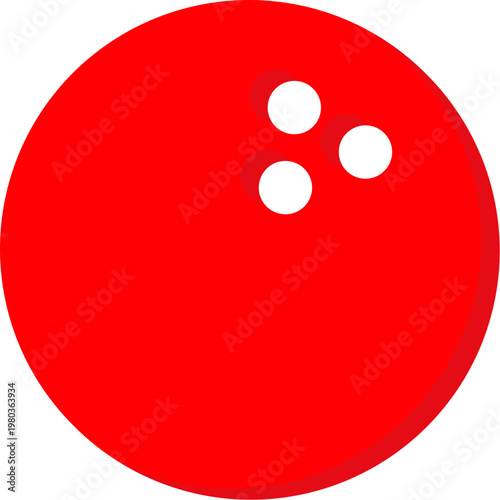 Red bowling ball vector icon for sports game and leisure activity