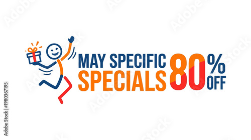 May Specials Stick Figure Celebrating 80% Off