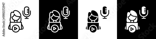 Content creator black and white icon design concept
