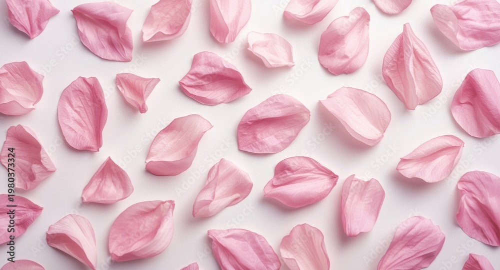 Obraz premium Soft morning glory petals spread evenly on a clear white background suitable for floral artwork