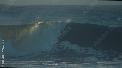 Misty Beach at Sunrise in Slow Motion
