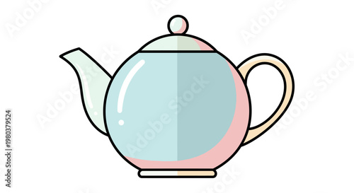 A light blue teapot with a white lid and handle.