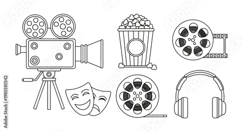 Film making and movie production icons.