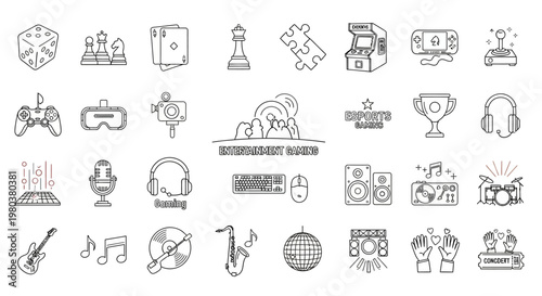Collection of various gaming and media icons.
