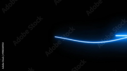 Wallpaper Mural Bright blue digital glowing line on dark background Torontodigital.ca