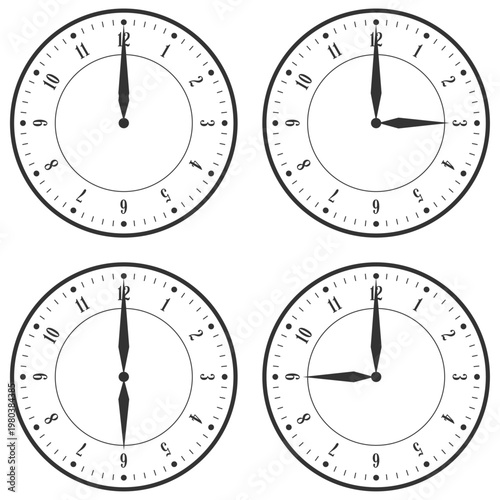 数字 アナログ時計 4種類セット