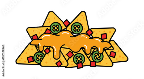 Nachos with Cheese Topping.