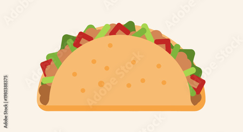 Taco with fresh toppings.