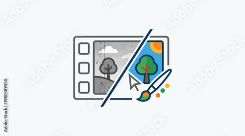 Before And After Photo Editing Concept