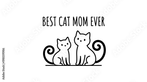 Heartwarming illustration celebrating the special bond between a loving feline mother and her adorable kitten, a tribute to devoted pet owners