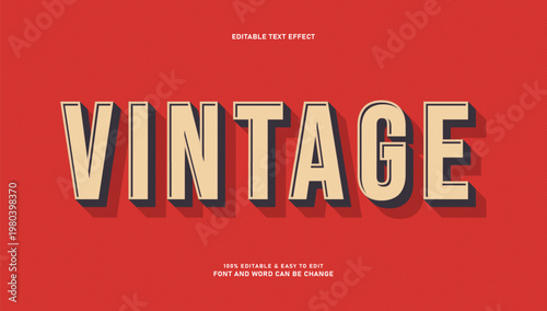Vintage 3D Retro Text Effect Style on Red Dotted Background