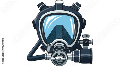 Full Face Diving Mask with Regulator and Air Hose