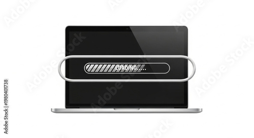 Clean Laptop with Looping Progress Bar Visual