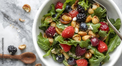 Fresh summer salad with aru...