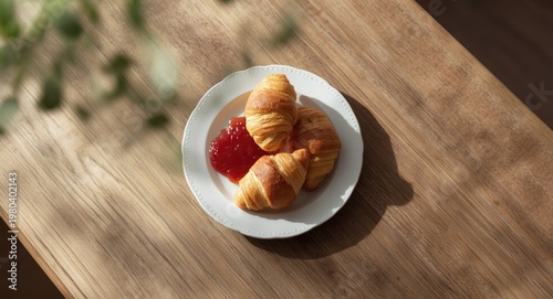 Wholesome breakfast scene w...