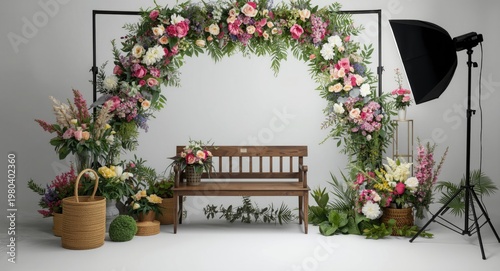 Photography set with flower...