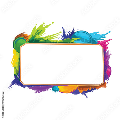 Abstract colorful watercolor splash frame background