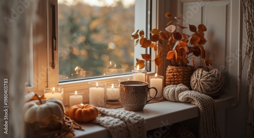 Warm autumn hygge atmospher...