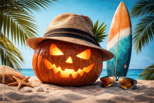 Halloween Pumpkin in Straw ...