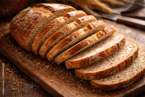 Cut bread slices arranged f...