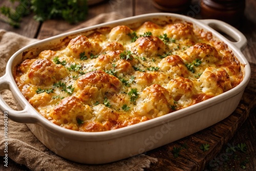 Close-up view of a cheesy c...
