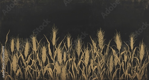 Vintage cornfield silhouett...