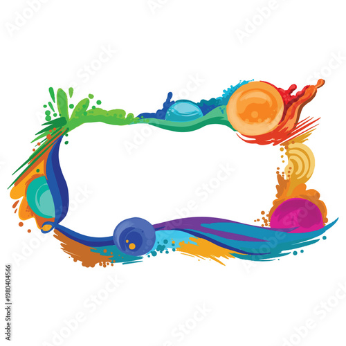 Abstract beautiful frame colorful splash background