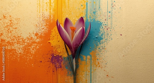 Modern abstract crocus comp...