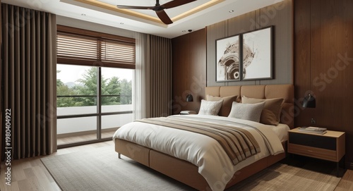 Stylish modern bedroom desi...