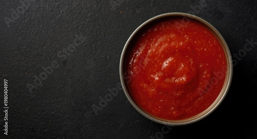 Tomato sauce served in a ro...
