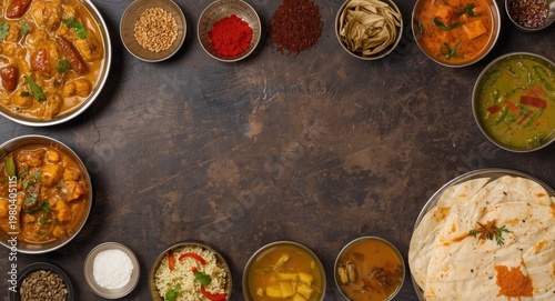 Traditional Indian dishes a...